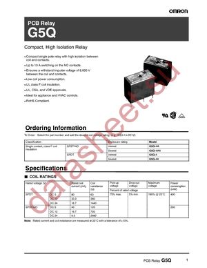 G5Q-1 DC5 datasheet  